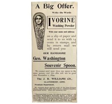 Ivorine Washing Powder 1894 Advertisement Victorian George Washington AD... - £11.74 GBP