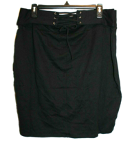 Charlotte Russe Women&#39;s Black Mini Skirt Stretch Size 2X Tie Belt NWT NEW - £14.47 GBP