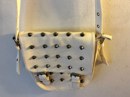 Elegant Flap-Over Leather Crossbody/Messenger Bag Studded Spiked Exterio... - £23.80 GBP