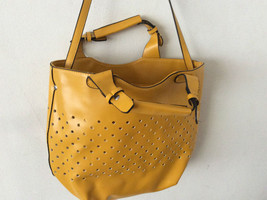Elegant Leather Bueno Hobo Satchel Shoulder Bag Bright Summer Color Perforated  - £23.70 GBP