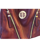 Elegant Large Leather Hobo Bucket Bag Tote Burgundy Red Summer Shopping ... - $40.60 CAD