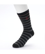 New Men&#39;s Columbia Striped Lodge Crew Socks Shoe Size 6-12 black - £7.82 GBP