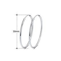 ORSA JEWELS Solid 925 Sterling Silver Round Hoop Earrings For Women 30 40 50 MM  - £14.27 GBP