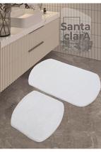 (60x100+60x50) Plush Non-Slip Base Double Closet Set White Bath Mat Set - £37.24 GBP