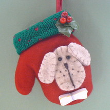 Doggy on Mitten Dog Christmas Ornament - £4.75 GBP