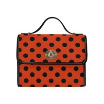 Lady Bug Polkadot Black Red Waterproof Canvas Bag Laptop Briefcase - $35.00