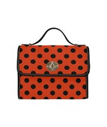 Lady Bug Polkadot Black Red Waterproof Canvas Bag Laptop Briefcase - £27.53 GBP