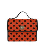 Lady Bug Polkadot Black Red Canvas Bag / iPad Storage Bag / Business Bri... - $47.54 CAD