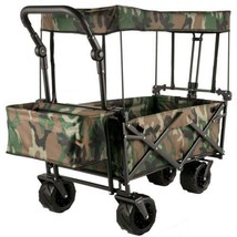 Collapsible Folding Wagon with Removable Canopy, Heavy Duty Foldable Wagon Utili - $106.05