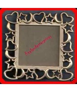 Photo Frame Hearts Stars Moons ELSAL PEWTER ~ Pinkish ~ - $19.75