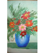 Picture Floral Oil Painting On Winsor &amp; Newton Of London Canvas Signed 5... - $39.55