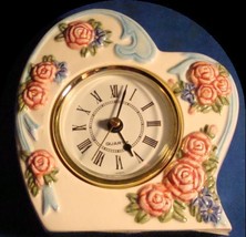 Clock VTG Floral Heart Clock From the Avon Gift Collection ~Quartz~Roses/Flowers - $34.60