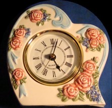 Clock VTG Floral Heart Clock From the Avon Gift Collection ~Quartz~Roses/Flowers - £27.20 GBP