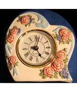 Clock VTG Floral Heart Clock From the Avon Gift Collection ~Quartz~Roses... - $34.60