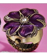 Ring Spring Fling Ring Watch &quot;FLOWER&quot; Purple Burnish Brass (One size fit... - $33.88 CAD