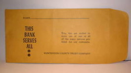 Collectible Bank Hunterdon County Trust Co Pay Envelope Califon-Oldwick ... - £5.41 GBP