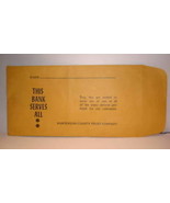 Collectible Bank Hunterdon County Trust Co Pay Envelope Califon-Oldwick ... - $6.88