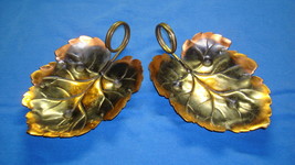 Collectible Dish Coppercraft Guild Decorative Leaf Shape Candy Brass Han... - $29.65