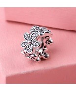 Spring Release 925 Sterling Silver Dazzling Daisies Spacer Charm Moments... - $21.95 CAD