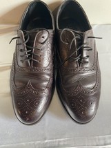 Oakton Classic Brown Leather Wingtip Oxford Dress Shoes Mens Size 11D - £11.99 GBP