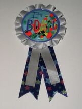 Birthday It's My Birthday Pinback Button Confetti Filled Ribbon 3" X 6" - $5.99