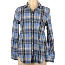NEW J.Crew Factory Blue Plaid Button Shirt Size Medium NWT - £30.54 GBP