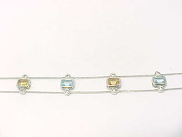 BLUE TOPAZ and CITRINE Bracelet in STERLING Silver - 7 inches - AVON  - £39.22 GBP