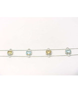 BLUE TOPAZ and CITRINE Bracelet in STERLING Silver - 7 inches - AVON  - $49.50