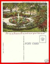 Post Card IL Fountain &amp; Flower Beds Court House Square Joliet - £7.80 GBP