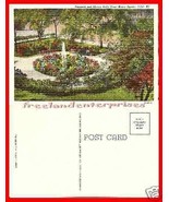 Post Card IL Fountain &amp; Flower Beds Court House Square Joliet - £7.74 GBP