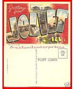Post Card IL Greetings from Joliet, Illinois VTG Linen unused - £7.75 GBP
