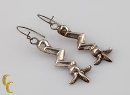 925 Sterling Silver &quot;Lightning Bolt&quot; Dangle Earrings - €84,98 EUR