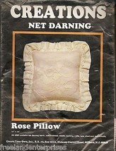 CRAFTS Net Darning ROSE Pillow Kit CREATIONS Kit #987 ~New Old Stock Mil... - $19.75
