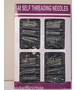 CRAFTS Sewing Needles 48 Pack Self Threading Needles Gold Eye Assorted S... - £10.08 GBP