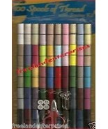 Crafts Thread 100 Spools Polyester w/Sewing Kit-Scissor-Buttons ~10 Yd e... - $368.45 MXN