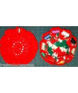 Crocheted Sewing Pin Cushion with Thread Caddy 10 Reversible Christmas C... - $17.53 CAD