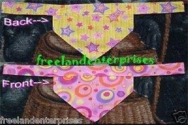 Dog Reversible Neckerchief Sleeve Pink Circle Yellow Star - $11.19