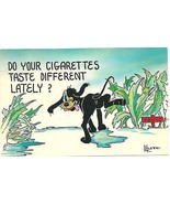Post Card JOKE Humor Comic Do Your Cigerettes Taste Different Lately-Dog... - £7.75 GBP