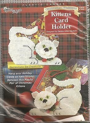 CRAFTS Needlecraft Shop Christmas Trimmings Kittens Card Holder #410029 974053 - $19.75