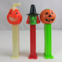 Lot of 3 Halloween Pez Dispensers 2 Different Jack O&#39; Lanterns &amp; Witch (J) - £7.66 GBP