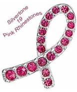 Breast Cancer Crusade Tac Pin ~ Silvertone &amp; Pink Rhinestones ~ Size 7/8... - $12.25 CAD