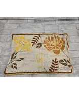 Pier One Beige Brown Yellow Floral Boho Embroidered Pillowcase Zippered ... - $12.99