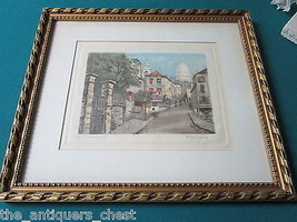 &quot;Rue de Norvins&quot; lithograph signed in pencil by Maury,  professionally framed - £74.38 GBP