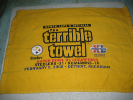  Myron Cope&#39;s official Pittsburgh Steelers Terrible Towel Superbowl 2006 - $375.01 MXN