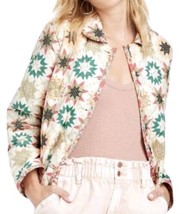 Universal Thread Xs Cream Star Printed Quilted Pattern Patchwork Jacket Coat - £25.72 GBP