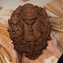 First Communion Christian Wood Carving - Sacrament of the Holy Eucharist... - $49.99+