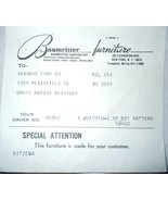 Vtg Baumritter Furniture Purchase Order For Dekorne Furniture Co Grand R... - $4.10 CAD
