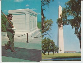 Washington Monument Tomb Unknown Soldier Arlington Cemetery Postcard Used 1950s - £3.11 GBP