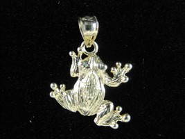 14k Yellow Gold Frog Charm Pendant - $80.00