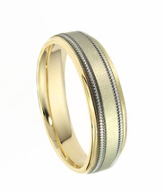 14k Two Tone Gold Comfort Fit Wedding Band - £459.62 GBP